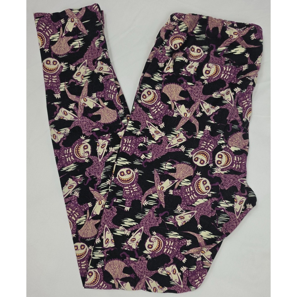 LuLaRoe Halloween Leggings One Size Purple Monsters Witch Spooky Goth
